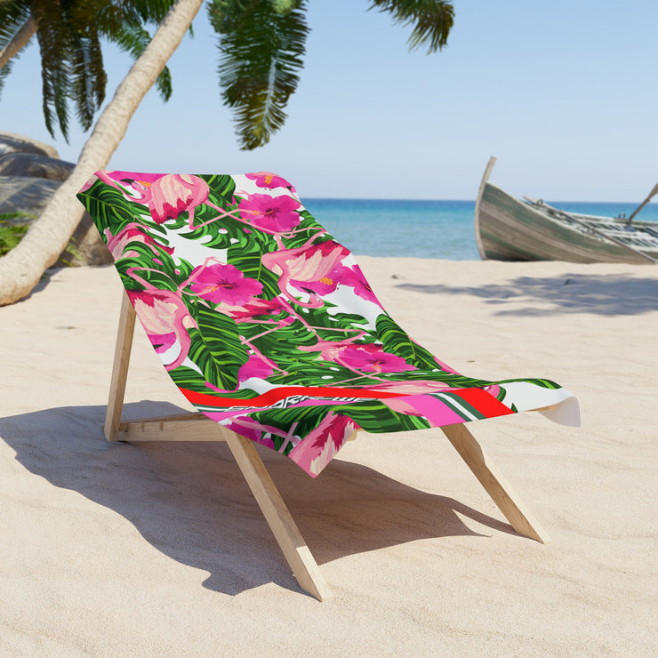 Flamingo Pink Beach Towel
