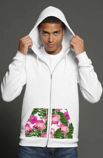Zip Flamingo Pocket Hoody