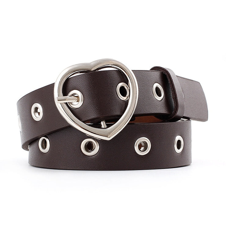Heart Buckle Leather Belt - Snark-Wear