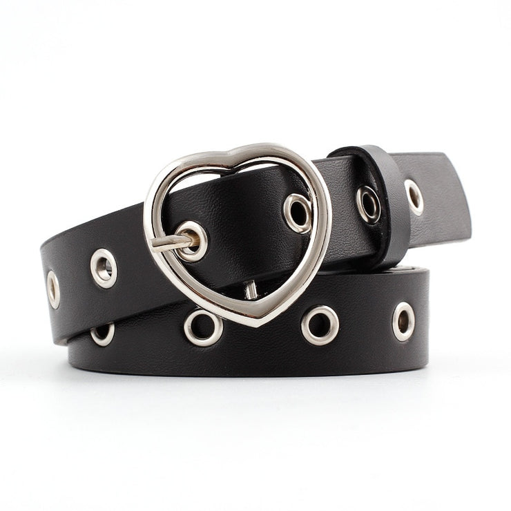 Heart Buckle Leather Belt - Snark-Wear