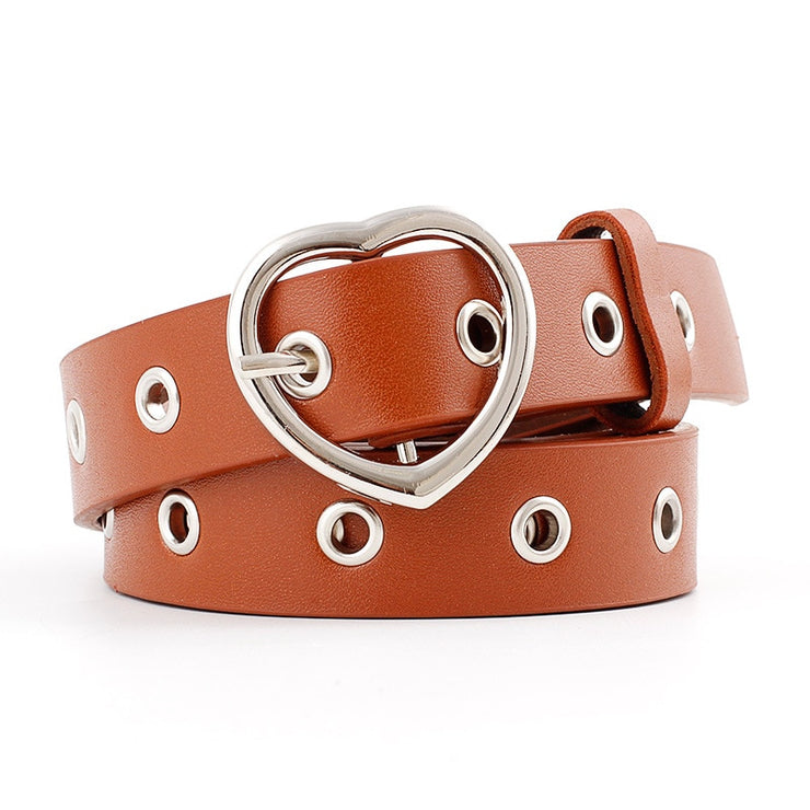 Heart Buckle Leather Belt - Snark-Wear