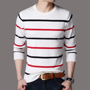 Men's Fashion Casual Striped Crew-Neck Sweater - Snark-Wear